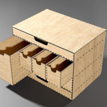 Intra απο ξύλο plywood 3mm-4mm πάχος - Desk Organizer 7 Συρταριέρα Κουτί αποθήκευσης Δίασταση 48x1 cm INTRAFABR-113417458 - Image 15