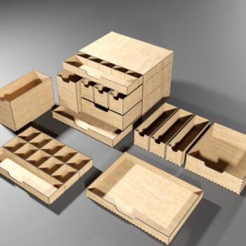 Intra απο ξύλο plywood 3mm-4mm πάχος - Desk Organizer 7 Συρταριέρα Κουτί αποθήκευσης Δίασταση 48x1 cm INTRAFABR-113417458 - Image 16