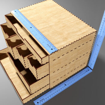 Intra απο ξύλο plywood 3mm-4mm πάχος - Desk Organizer 7 Συρταριέρα Κουτί αποθήκευσης Δίασταση 48x1 cm INTRAFABR-113417458 - Image 17