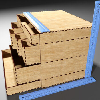 Intra απο ξύλο plywood 3mm-4mm πάχος - Desk Organizer 7 Συρταριέρα Κουτί αποθήκευσης Δίασταση 48x1 cm INTRAFABR-113417458 - Image 18