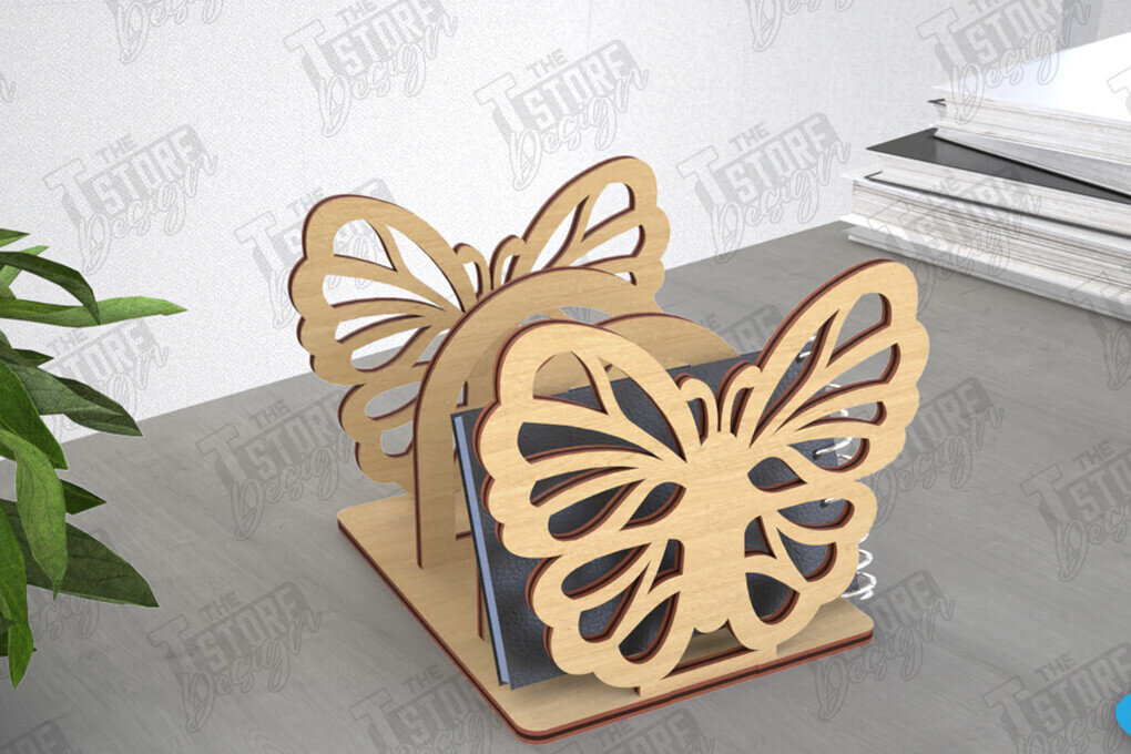 Intra απο ξύλο plywood 3mm-4mm πάχος - Οργανωτής γραφείου | Σχήμα πεταλούδας | CNC Δίασταση 30x20 cm INTRAFABR-113932948