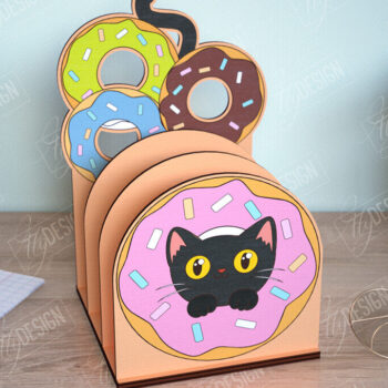 Intra απο ξύλο plywood 3mm-4mm πάχος - Οργανωτής γραφείου | Γάτα |  CNC Δίασταση 30x20 cm INTRAFABR-112656357 - Image 1