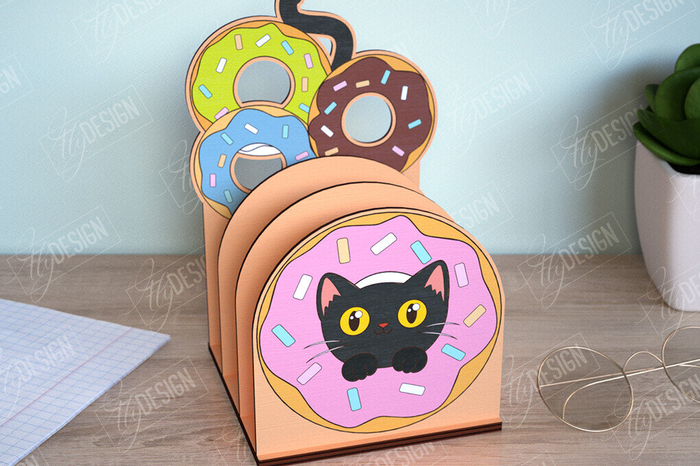 Intra απο ξύλο plywood 3mm-4mm πάχος - Οργανωτής γραφείου | Γάτα |  CNC Δίασταση 30x20 cm INTRAFABR-112656357