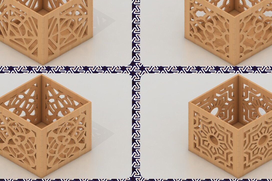 Intra απο ξύλο plywood 3mm-4mm πάχος - Desk Organizer /   διακοσμητικού κουτιού Δίασταση 20x20 cm INTRAFABR-37104989