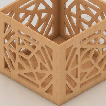 Intra απο ξύλο plywood 3mm-4mm πάχος - Desk Organizer /   διακοσμητικού κουτιού Δίασταση 20x20 cm INTRAFABR-37104989 - Image 2