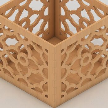 Intra απο ξύλο plywood 3mm-4mm πάχος - Desk Organizer /   διακοσμητικού κουτιού Δίασταση 20x20 cm INTRAFABR-37104989 - Image 3