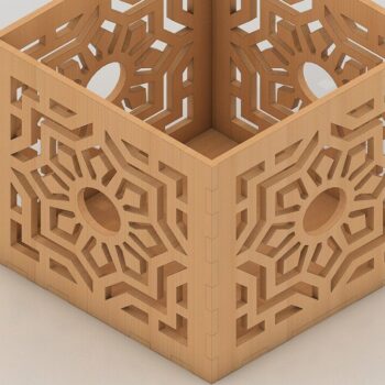 Intra απο ξύλο plywood 3mm-4mm πάχος - Desk Organizer /   διακοσμητικού κουτιού Δίασταση 20x20 cm INTRAFABR-37104989 - Image 5