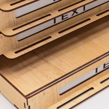 Intra απο ξύλο plywood 3mm-4mm πάχος - Desk Organizer για 8 συρτάρια Laser Cut Δίασταση 30x20 cm INTRAFABR-102780381 - Image 1