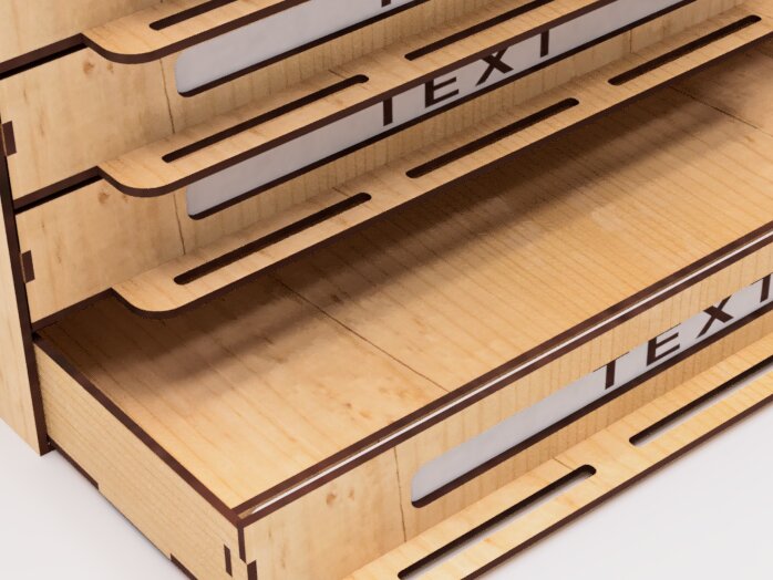 Intra απο ξύλο plywood 3mm-4mm πάχος - Desk Organizer για 8 συρτάρια Laser Cut Δίασταση 30x20 cm INTRAFABR-102780381