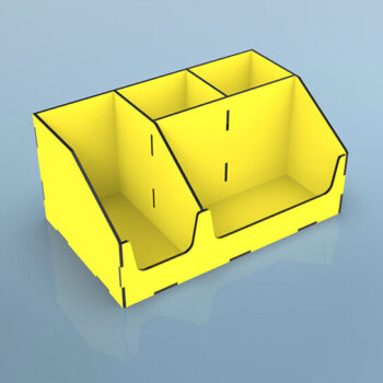 Intra απο ξύλο plywood 3mm-4mm πάχος - Desk Organizer  κοπής με λέιζερ Δίασταση 20x20 cm INTRAFABR-105201067 - Image 4