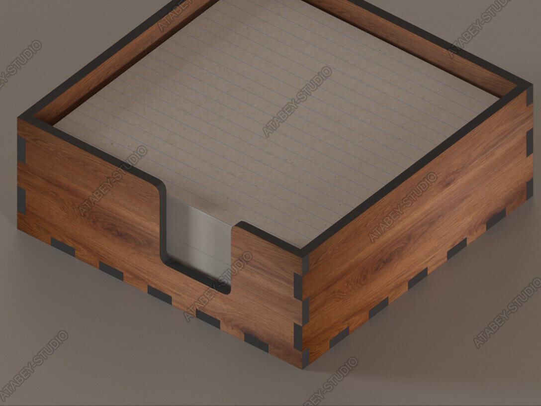 Intra απο ξύλο plywood 3mm-4mm πάχος - Desk Organizer, Note Holder, Memo Block Δίασταση 30x20 cm INTRAFABR-95218459