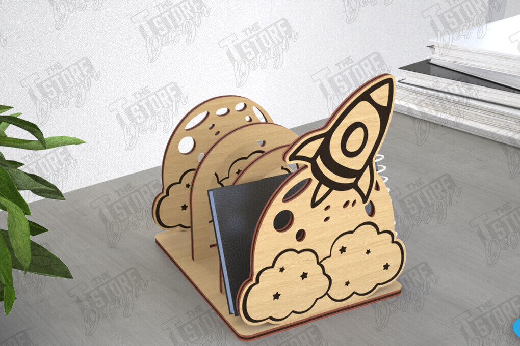 Intra απο ξύλο plywood 3mm-4mm πάχος - Οργανωτής γραφείου | Rocket Shape |Οργανωτής Δίασταση 30x20 cm INTRAFABR-113932664