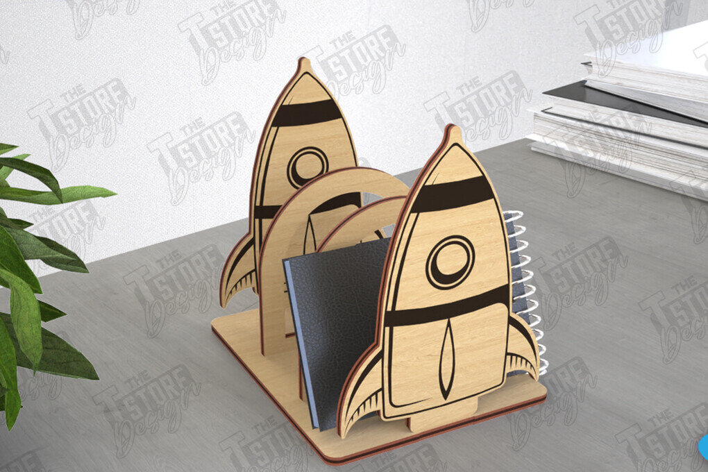 Intra απο ξύλο plywood 3mm-4mm πάχος - Οργανωτής γραφείου | Rocket Shape |Οργανωτής Δίασταση 30x20 cm INTRAFABR-113932650