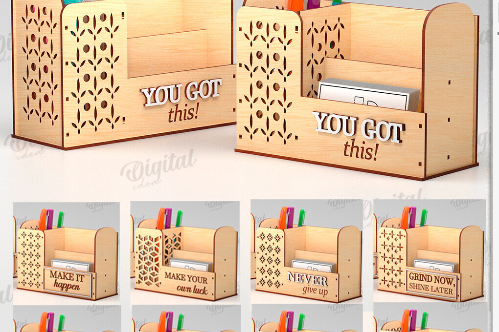 Intra απο ξύλο plywood 3mm-4mm πάχος - Desk Organizers Bundle Laser Cut Δίασταση 30x20 cm INTRAFABR-123770631