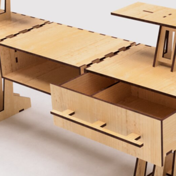 Intra απο ξύλο plywood 3mm-4mm πάχος - Ράφι γραφείου με λέιζερ κομμένα αρχεία ράφι βιβλίου Δίασταση 30x20 cm INTRAFABR-109445843 - Image 1