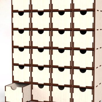 Intra απο ξύλο plywood 3mm-4mm πάχος - Desktop Organizer 24 Drawers Laser Δίασταση 30x20 cm INTRAFABR-111162998 - Image 1