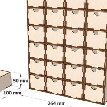 Intra απο ξύλο plywood 3mm-4mm πάχος - Desktop Organizer 24 Drawers Laser Δίασταση 30x20 cm INTRAFABR-111162998 - Image 2