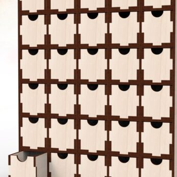 Intra απο ξύλο plywood 3mm-4mm πάχος - Desktop Organizer 30 συρτάρια, Laser Δίασταση 30x20 cm INTRAFABR-111162985 - Image 1