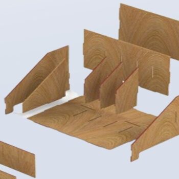 Intra απο ξύλο plywood 3mm-4mm πάχος - Desktop Organizer Κουτί ξύλινης κοπής με λέιζερ Δίασταση 250x165 cm INTRAFABR-121831402 - Image 1