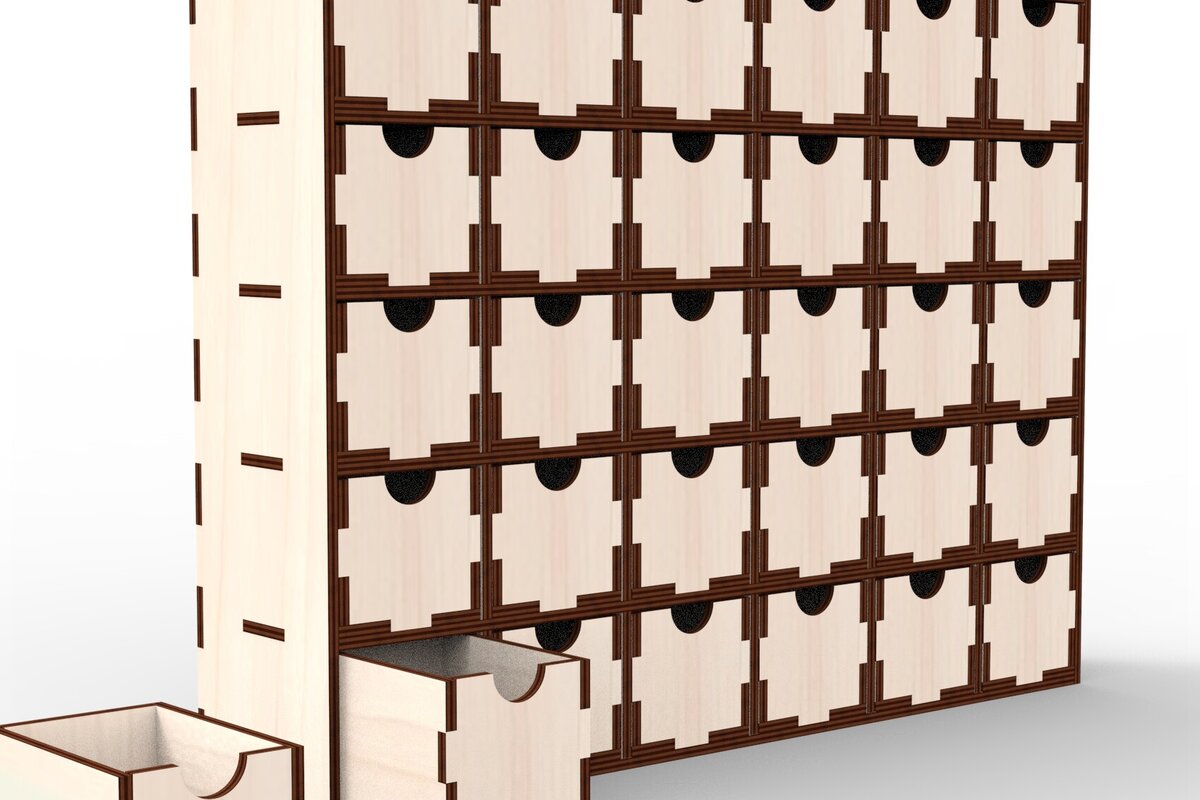 Intra απο ξύλο plywood 3mm-4mm πάχος - Desktop Organizer   κοπής με λέιζερ Δίασταση 30x20 cm INTRAFABR-111162947