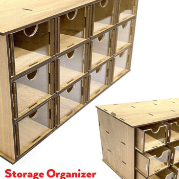 Intra απο ξύλο plywood 3mm-4mm πάχος - Desktop Organizer , Hobby Storage Box Δίασταση 15x30 cm INTRAFABR-65815690 - Image 1