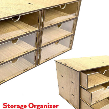 Intra απο ξύλο plywood 3mm-4mm πάχος - Desktop Organizer , Hobby Storage Box Δίασταση 15x30 cm INTRAFABR-65815694 - Image 1