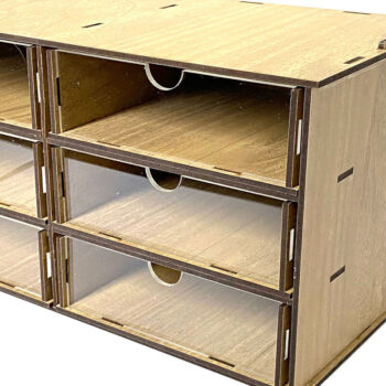 Intra απο ξύλο plywood 3mm-4mm πάχος - Desktop Organizer , Hobby Storage Box Δίασταση 15x30 cm INTRAFABR-65815694 - Image 3