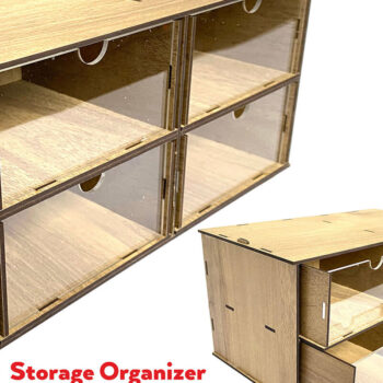 Intra απο ξύλο plywood 3mm-4mm πάχος - Desktop Organizer , Hobby Storage Box Δίασταση 15x30 cm INTRAFABR-65815701 - Image 1