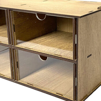 Intra απο ξύλο plywood 3mm-4mm πάχος - Desktop Organizer , Hobby Storage Box Δίασταση 15x30 cm INTRAFABR-65815701 - Image 3