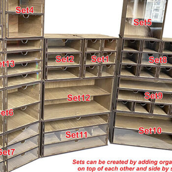 Intra απο ξύλο plywood 3mm-4mm πάχος - Desktop Organizer , Hobby Storage Box Δίασταση 15x30 cm INTRAFABR-65815701 - Image 5