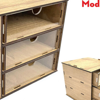 Intra απο ξύλο plywood 3mm-4mm πάχος - Desktop Organizer , Hobby Storage Box Δίασταση 15x15 cm INTRAFABR-62335352 - Image 1