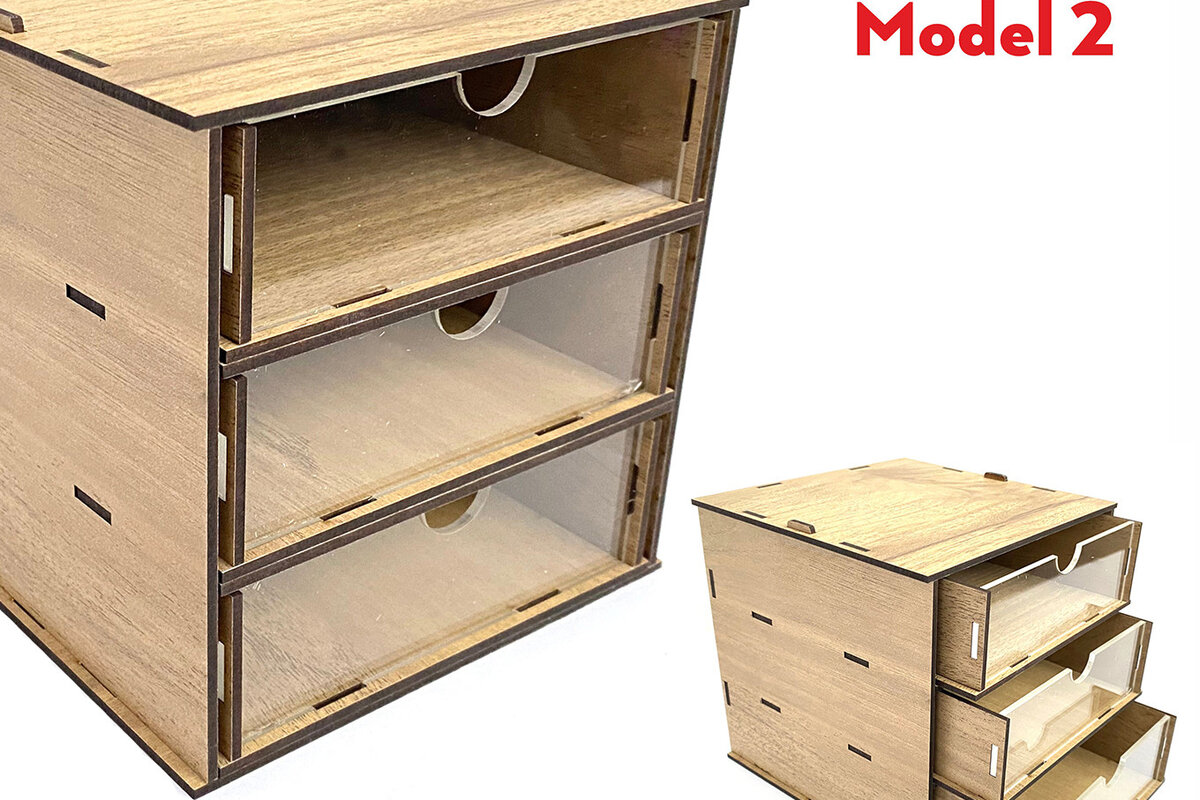 Intra απο ξύλο plywood 3mm-4mm πάχος - Desktop Organizer , Hobby Storage Box Δίασταση 15x15 cm INTRAFABR-62335352