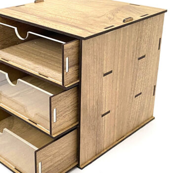 Intra απο ξύλο plywood 3mm-4mm πάχος - Desktop Organizer , Hobby Storage Box Δίασταση 15x15 cm INTRAFABR-62335352 - Image 2