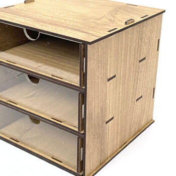 Intra απο ξύλο plywood 3mm-4mm πάχος - Desktop Organizer , Hobby Storage Box Δίασταση 15x15 cm INTRAFABR-62335352 - Image 3