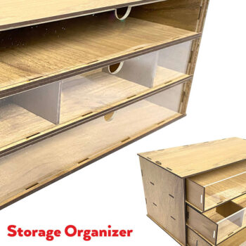 Intra απο ξύλο plywood 3mm-4mm πάχος - Desktop Organizer , Hobby Storage Box Δίασταση 15x30 cm INTRAFABR-65815675 - Image 1