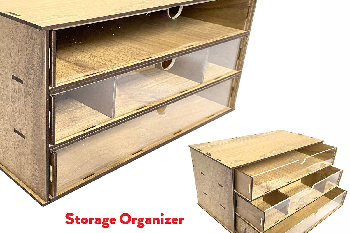 Intra απο ξύλο plywood 3mm-4mm πάχος - Desktop Organizer , Hobby Storage Box Δίασταση 15x30 cm INTRAFABR-65815675