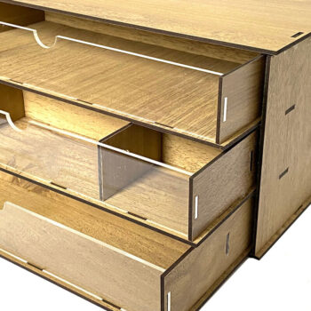 Intra απο ξύλο plywood 3mm-4mm πάχος - Desktop Organizer , Hobby Storage Box Δίασταση 15x30 cm INTRAFABR-65815675 - Image 2