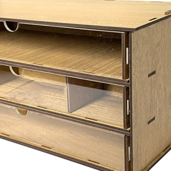 Intra απο ξύλο plywood 3mm-4mm πάχος - Desktop Organizer , Hobby Storage Box Δίασταση 15x30 cm INTRAFABR-65815675 - Image 3