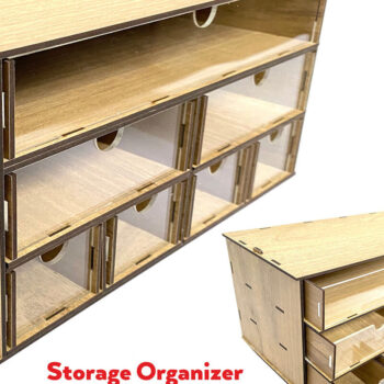 Intra απο ξύλο plywood 3mm-4mm πάχος - Desktop Organizer , Hobby Storage Box Δίασταση 15x30 cm INTRAFABR-65815685 - Image 1