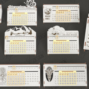 Intra απο ξύλο plywood 3mm-4mm πάχος - Πακέτο Διαρκούς Ημερολογίου Επιτραπέζιου υπολογιστή | CNC Δίασταση 20x20 cm INTRAFABR-112898072