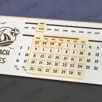 Intra απο ξύλο plywood 3mm-4mm πάχος - Πακέτο Διαρκούς Ημερολογίου Επιτραπέζιου υπολογιστή | CNC Δίασταση 20x20 cm INTRAFABR-112898072 - Image 7