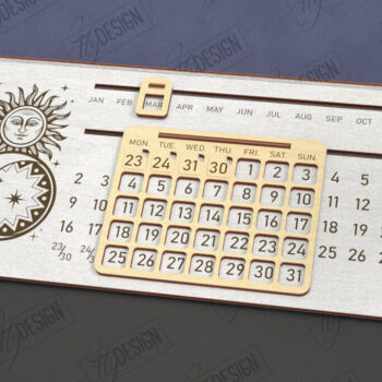 Intra απο ξύλο plywood 3mm-4mm πάχος - Πακέτο Διαρκούς Ημερολογίου Επιτραπέζιου υπολογιστή | CNC Δίασταση 20x20 cm INTRAFABR-112898072 - Image 8