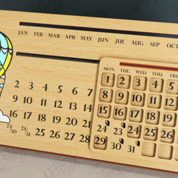 Intra απο ξύλο plywood 3mm-4mm πάχος - Πακέτο Διαρκούς Ημερολογίου Επιτραπέζιου υπολογιστή | CNC Δίασταση 20x20 cm INTRAFABR-112680019 - Image 11