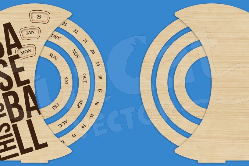 Intra απο ξύλο plywood 3mm-4mm πάχος - Επιτραπέζιο Διαρκές Ημερολόγιο για Μπέιζμπολ Δίασταση 4x4 cm INTRAFABR-119828987