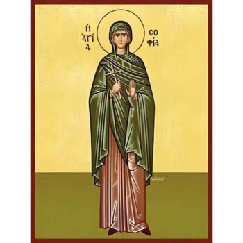 Εικόνα Ορθοδοξίας με περίγραμμα χρυσό σε ξύλο Φλαμουρίας  με  βάση Εικόνα ΑΓΙΑ ΣΟΦΙΑ, ΟΛΟΣΩΜΗ Χειροποίητη Ελληνορθόδοξη εικόνα του Ιησού Χριστού, Κρεμαστή πλάκα βυζαντινής τέχνης, χριστιανική τέχνη Διάσταση 40x30 cm (10,2x7,9 ίντσες)  INTRAEK-1447757865230 - Image 1