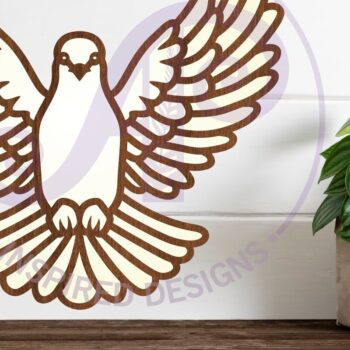 Intra απο ξύλο plywood 3mm-4mm πάχος - Λεπτομερής επιγραφή Dove Wall Art,   Δίασταση 40x50 cm INTRAFABR-112231332 - Image 2