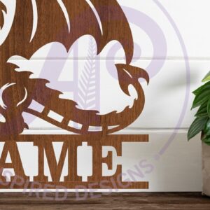 Intra απο ξύλο plywood 3mm-4mm πάχος - Λεπτομερής πινακίδα ονόματος Dragon  Cut Laser Δίασταση 30x20 cm INTRAFABR-97273287