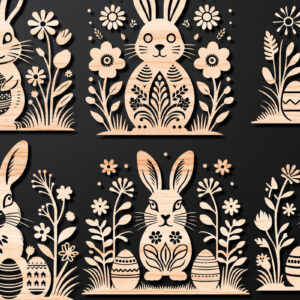 Intra απο ξύλο plywood 3mm-4mm πάχος - Λεπτομερές Πασχαλινό πακέτο  Laser Cut Δίασταση 15x15 cm INTRAFABR-112388627