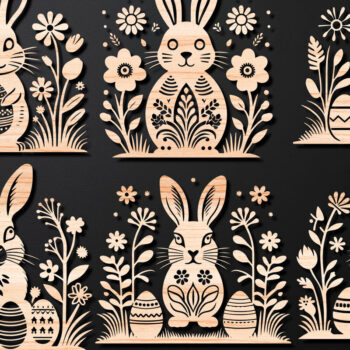 Intra απο ξύλο plywood 3mm-4mm πάχος - Λεπτομερές Πασχαλινό πακέτο  Laser Cut Δίασταση 15x15 cm INTRAFABR-112388627 - Image 1