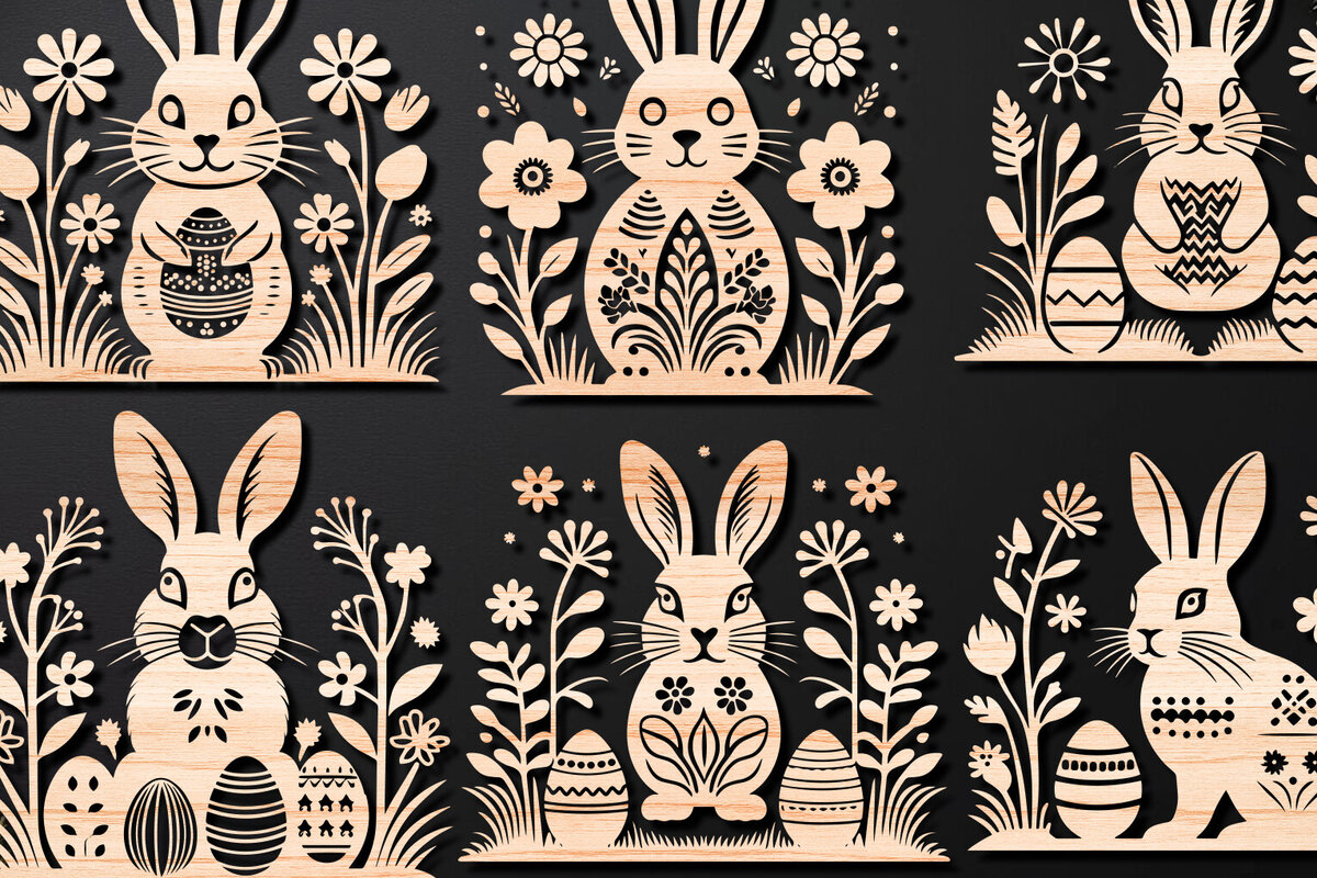 Intra απο ξύλο plywood 3mm-4mm πάχος - Λεπτομερές Πασχαλινό πακέτο  Laser Cut Δίασταση 15x15 cm INTRAFABR-112388627